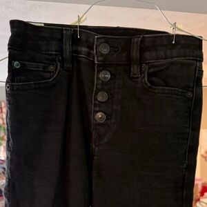 American Eagle Outfitters Black Button-Fly Jeans